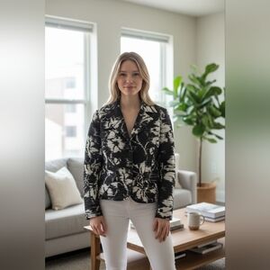 Black and White Tie Dye Women's Jacket Harve Benard Size L